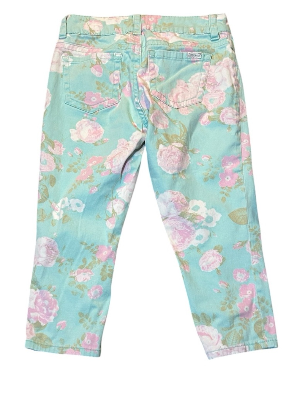 Seven7 Pastel Tie-Dye Crop Jeans - Mint, Pink, Beige - Picture 2 of 8
